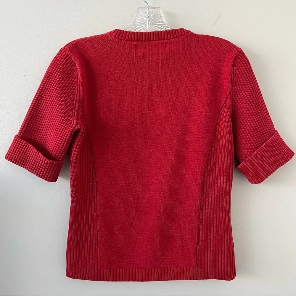 Vintage 2002 Tommy Hilfiger Red Flag Y2K Thick Knit Ribbed Top